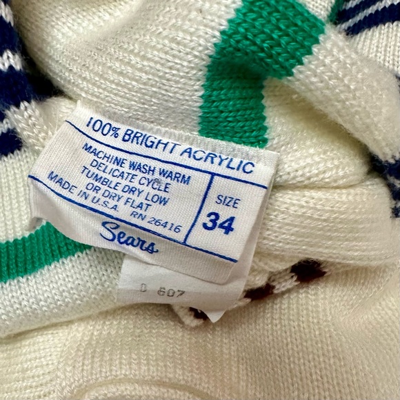 Vintage 1960 1970 Sears Acrylic Sweater Tunic Mini Dress Boat Neck Flair Sleeve - Picture 8 of 10